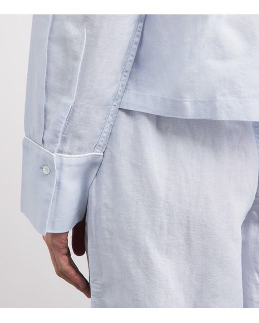 Polo Ralph Lauren Blue Linen-Cotton Pyjama Set