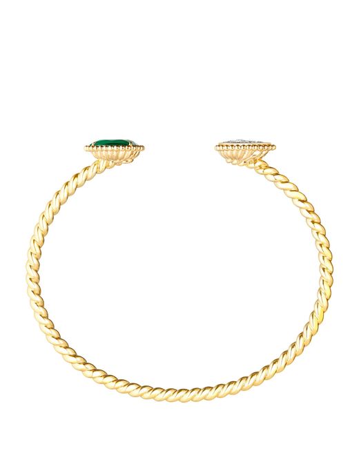 Boucheron Metallic Malachite And Diamond Two Motifs Serpent Bohème Bracelet