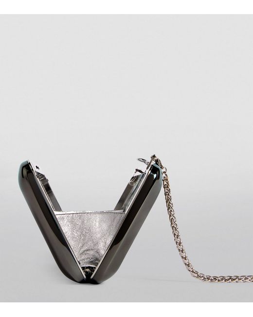 Jeffrey Levinson Black Finley Mirrored Clutch Bag