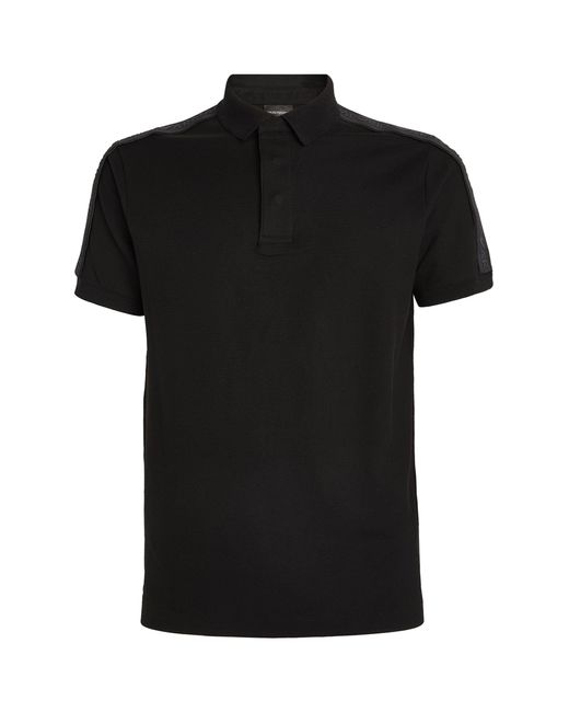 Emporio Armani Black Logo-tape Polo Shirt for men