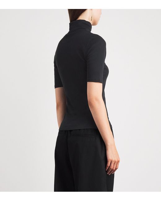 Camilla & Marc Black Cotton Dakota Funnel-Neck Top