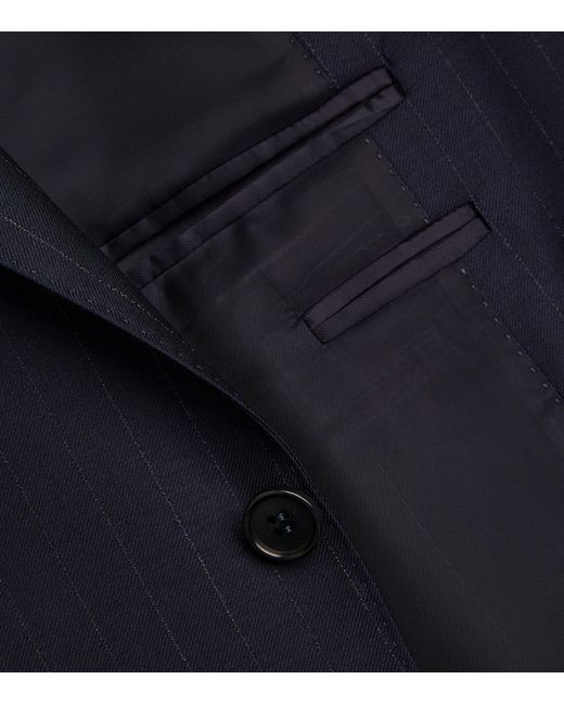 Canali Blue Wool Pinstripe 2-piece Suit for men