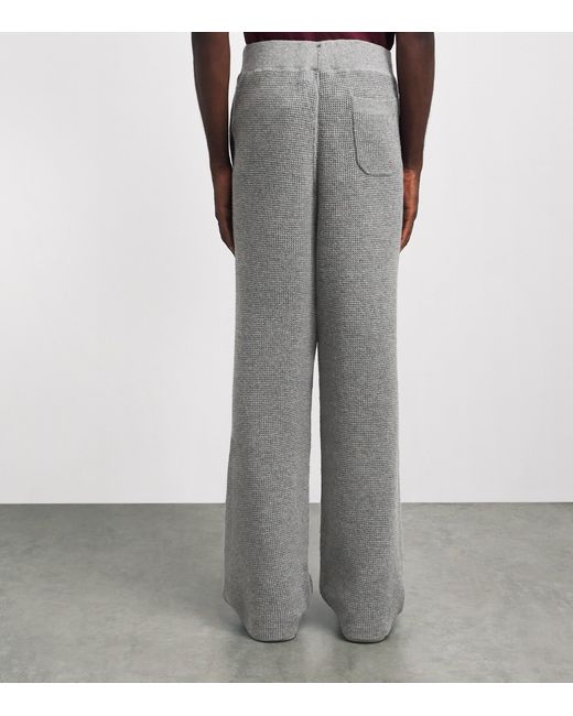 Polo Ralph Lauren Gray Wool-Cotton Waffle Knit Sweatpants for men