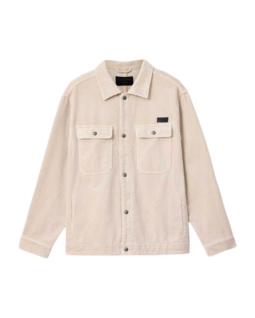 AllSaints Natural Corduroy Castleford Overshirt for men