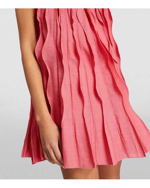 Cult Gaia Pink Pleated Marla Mini Dress