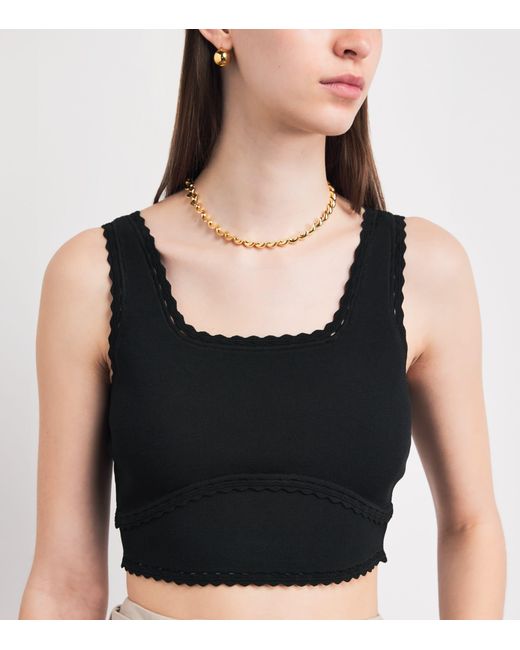Sandro Black Knitted Crop Top