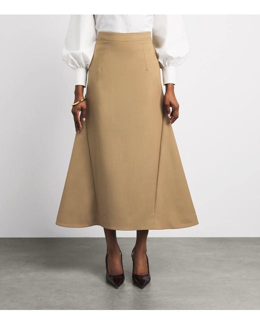 Huishan Zhang Natural Wool Vicky Midi Skirt