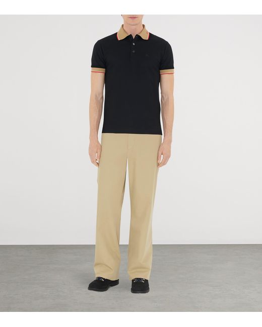 Burberry Black Cotton Polo Shirt for men