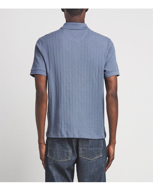 Vince Blue Pima Cotton Knit Polo Shirt for men