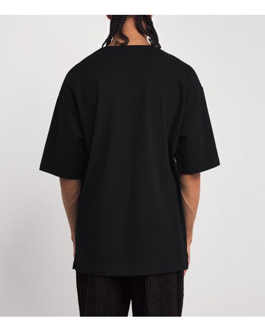 Lemaire Black Cotton-Linen Boxy T-Shirt for men