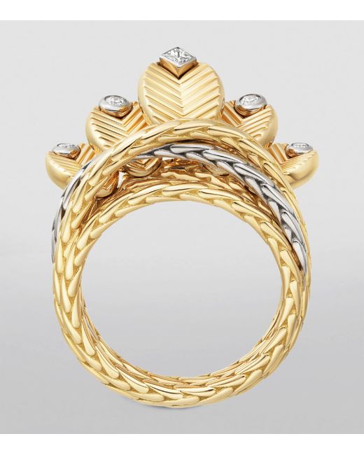 Cartier Metallic And Diamond Grain De Café Ring