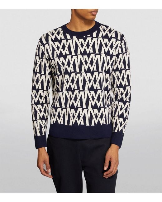 Moncler Black Monogram Crew-neck Sweater for men