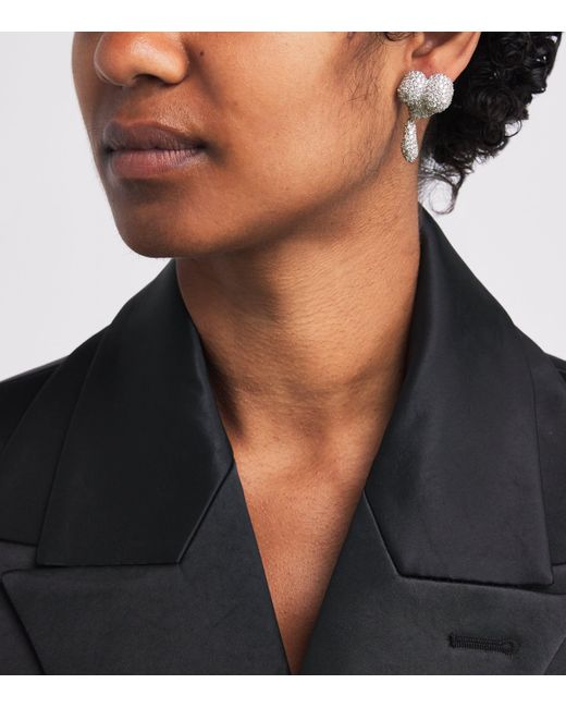 Vivienne Westwood Metallic Mimosa Pavé Earrings