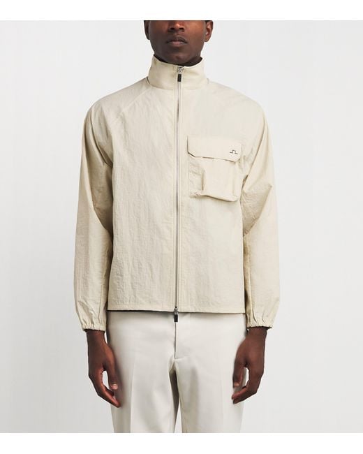 J.Lindeberg Natural Gian Crinkle Zip Overshirt for men