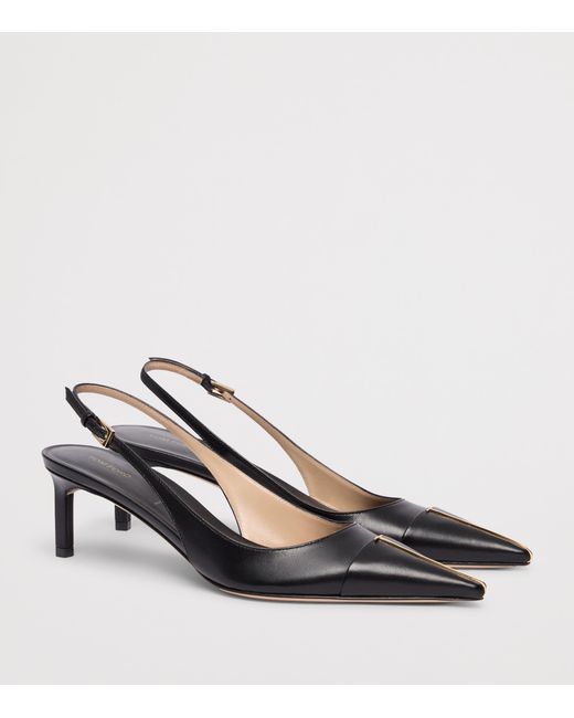 Tom Ford Black Goat Leather T Slingback Pumps