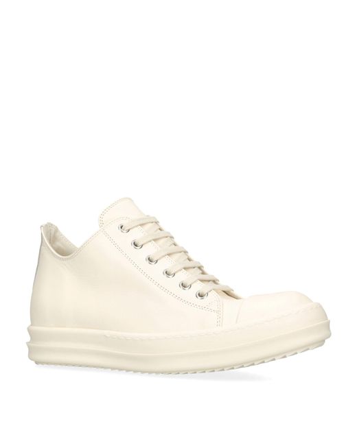 Rick Owens Natural Toe-cap Leather Low-top Trainers
