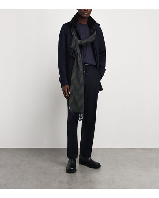 Herno Blue Cashmere Car Coat for men