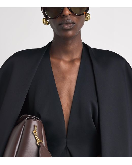 Khaite Black Satin Dakota Mini Dress