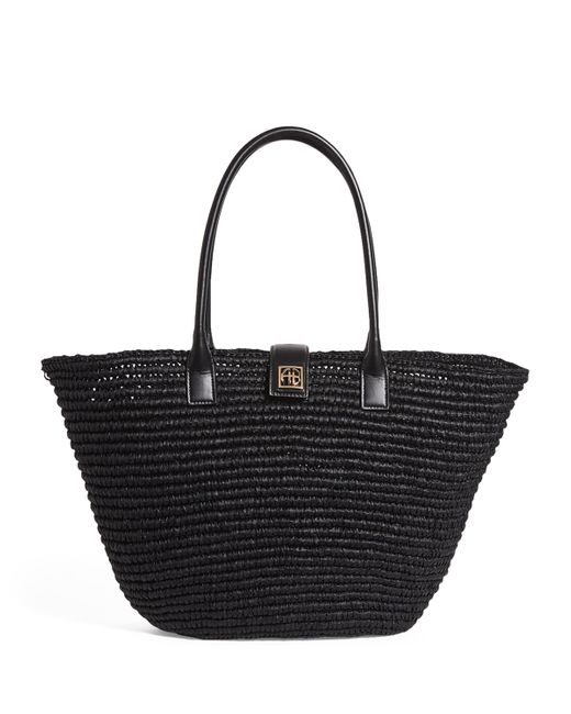 Anine Bing Black Monogram Lou Tote Bag