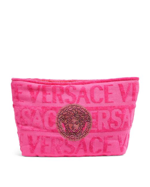 Versace Pink Crystal Medusa Towel Pouch