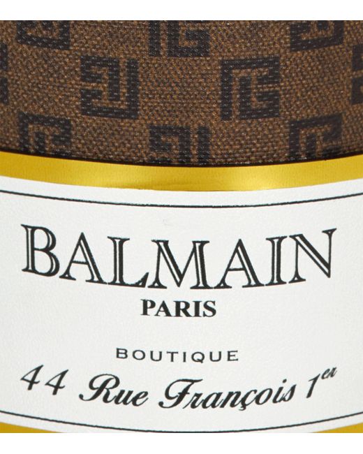 Balmain Brown Small Monogram Coffee Cup Clutch Bag