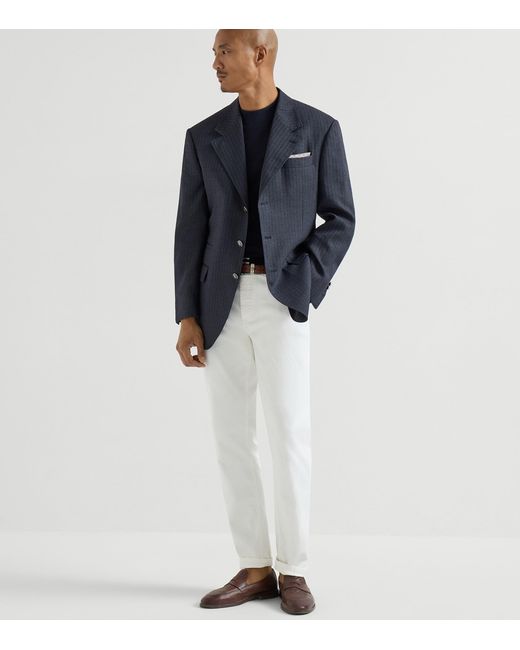 Brunello Cucinelli White Comfort Straight Jeans for men