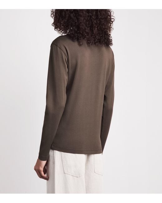 Lemaire Brown Cotton Ribbed Long-Sleeve T-Shirt
