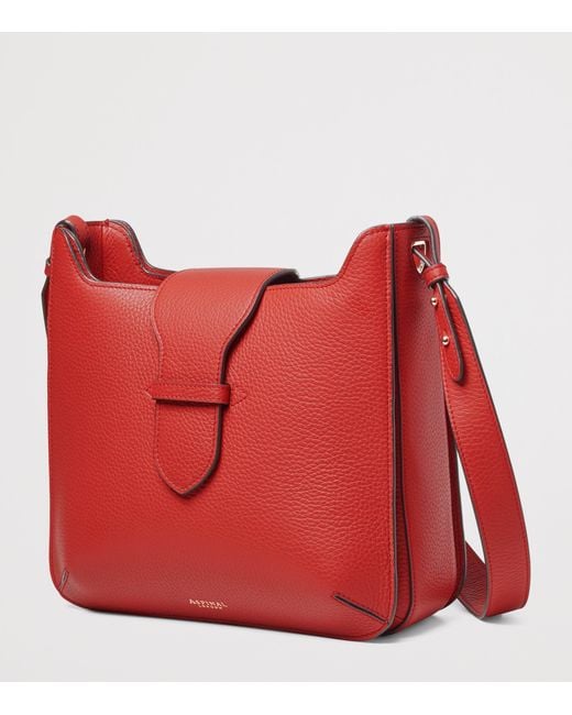Aspinal Red Leather Ella Cross-Body Bag