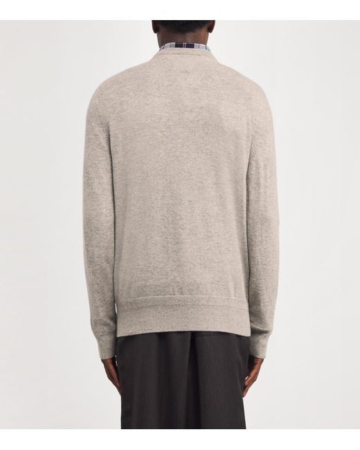 Barbour Gray Wool-Cashmere Waterbury Sweater for men