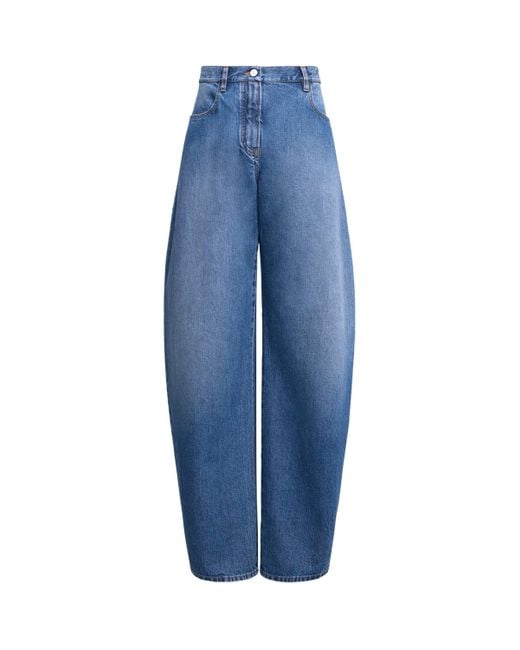 Alaïa Blue Round Wide-Leg Jeans