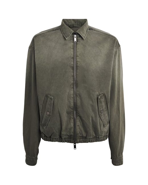 7 For All Mankind Green Aviator Denim Jacket for men