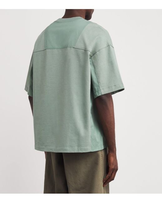 66 North Green Cotton Technical-Trim Hybrid Kría T-Shirt for men