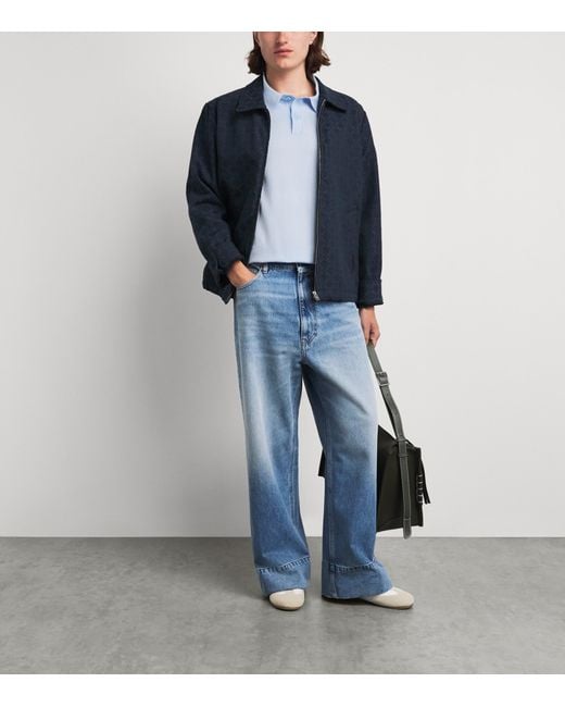 Sandro Blue Knitted Polo Shirt for men
