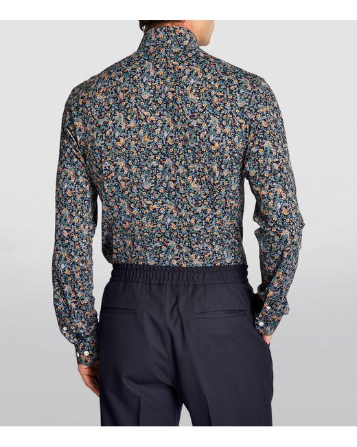 Eton of Sweden Gray Floral Four-way Stretch Shirt for men