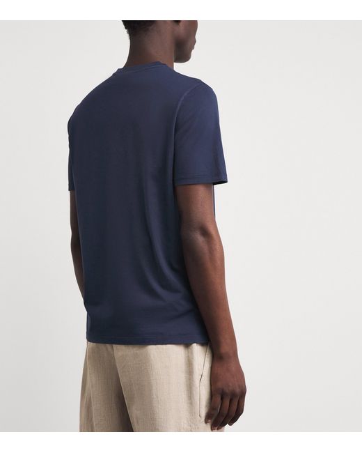 Harrods Blue Cotton T-Shirt for men