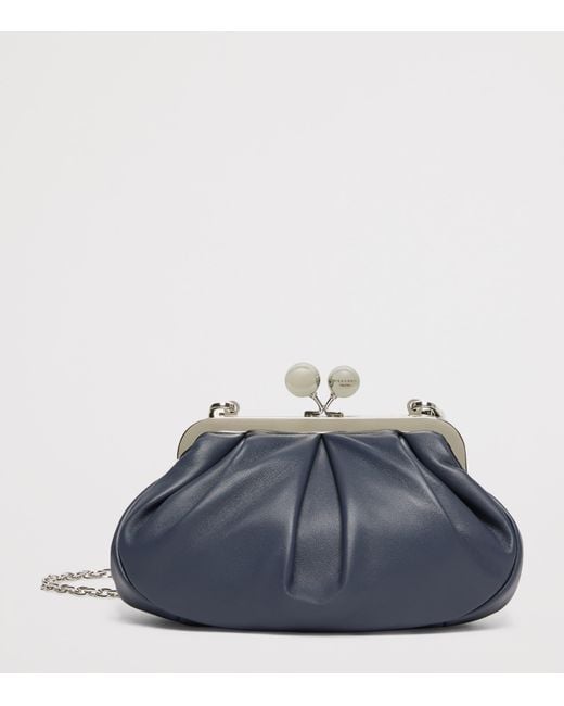 Weekend by Maxmara Blue Small Leather Pasticcino Clutch Bag