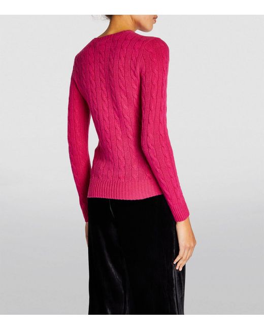 Polo Ralph Lauren Pink Wool And Cashmere Cable-Knit Sweater