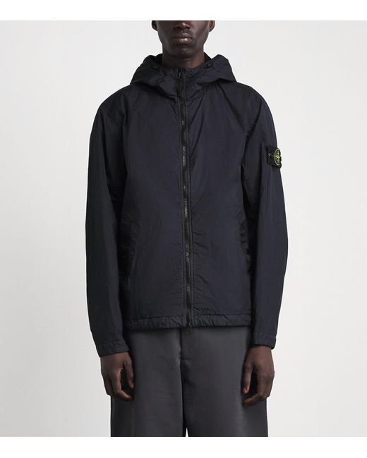 Stone Island Blue Nylon Crinkle Reps Jacket for men