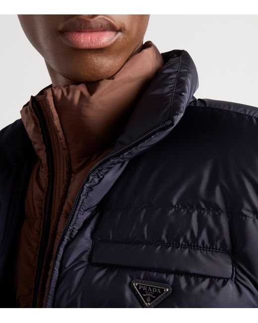 Prada Blue Re-Nylon Puffer Jacket for men