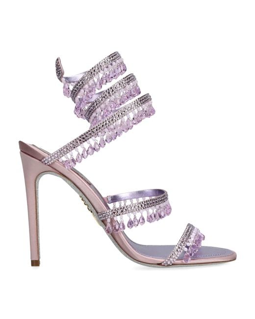 Rene Caovilla Pink Embellished Chandelier Sandals 105