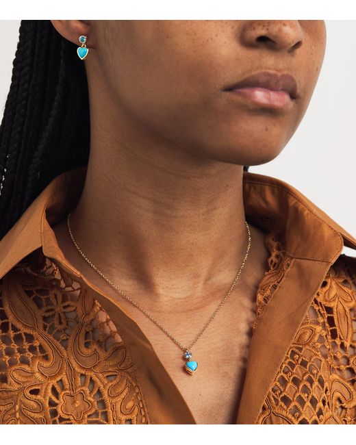 Emily P. Wheeler Blue And Topaz Heart Earrings