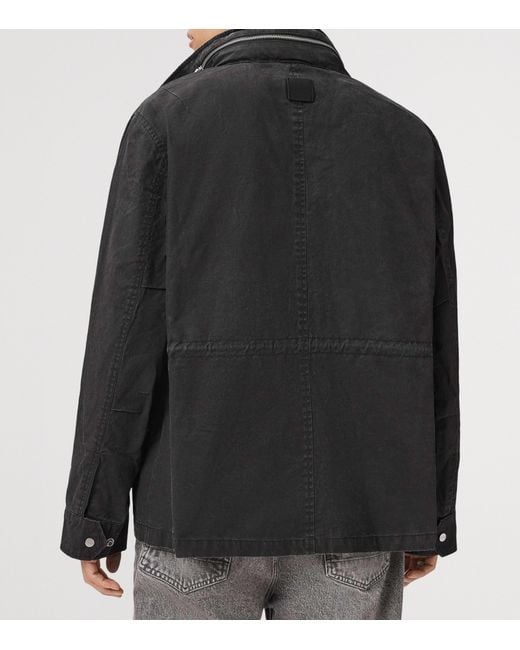 AllSaints Black Organic Cotton Valen Jacket for men