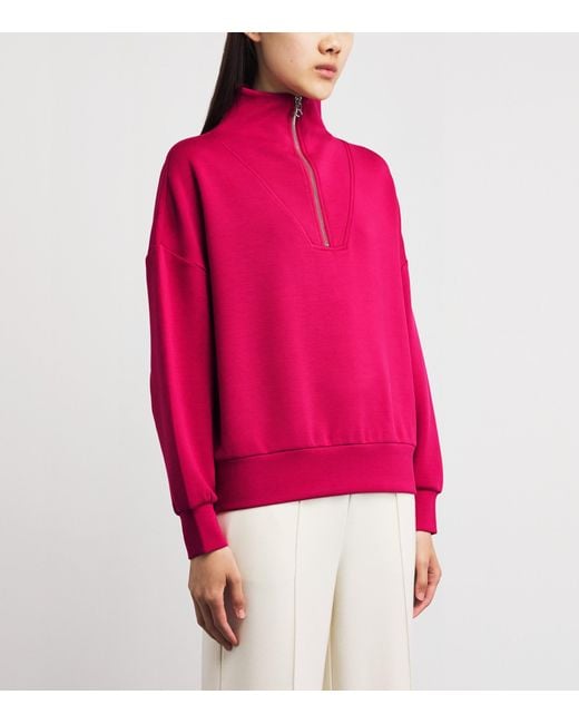 Varley Pink Doublesoft Hawley Half-Zip Sweatshirt