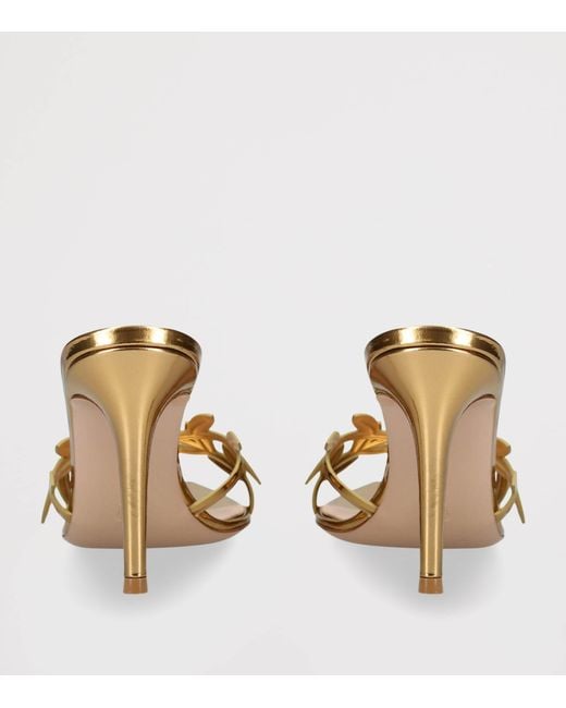 Gianvito Rossi Metallic Leather Flavia Heeled Sandals 85