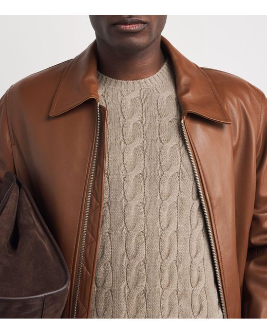 Ralph Lauren Brown Cashmere Cable-Knit Sweater