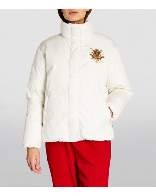 Polo Ralph Lauren Down-filled Crest Puffer Jacket in White | Lyst UK