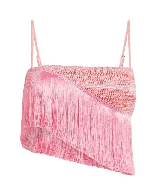 PATBO Pink Fringed Bra Top
