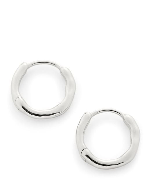 Monica Vinader Metallic Sterling Mv Siren Muse Huggie Earrings
