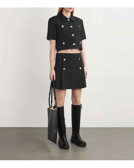 Sandro Black Button-Embellished Mini Skirt