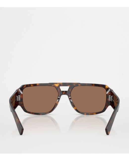 Dolce & Gabbana Brown Acetate Pilot Sunglasses for men